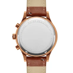 Aeris | Brązowo-miedziany zegarek chronograf z niebieską tarczą