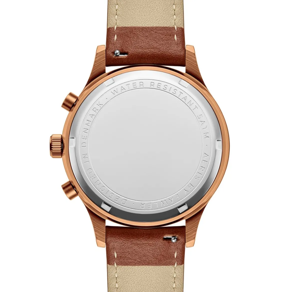 Aeris | Brązowo-miedziany zegarek chronograf z zieloną tarczą