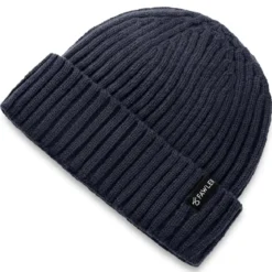 Arctic | Granatowa czapka beanie z mieszanki wełny i dzianiny prążkowanej