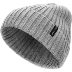 Arctic | Jasnoszara czapka beanie z mieszanki wełny i dzianiny prążkowanej