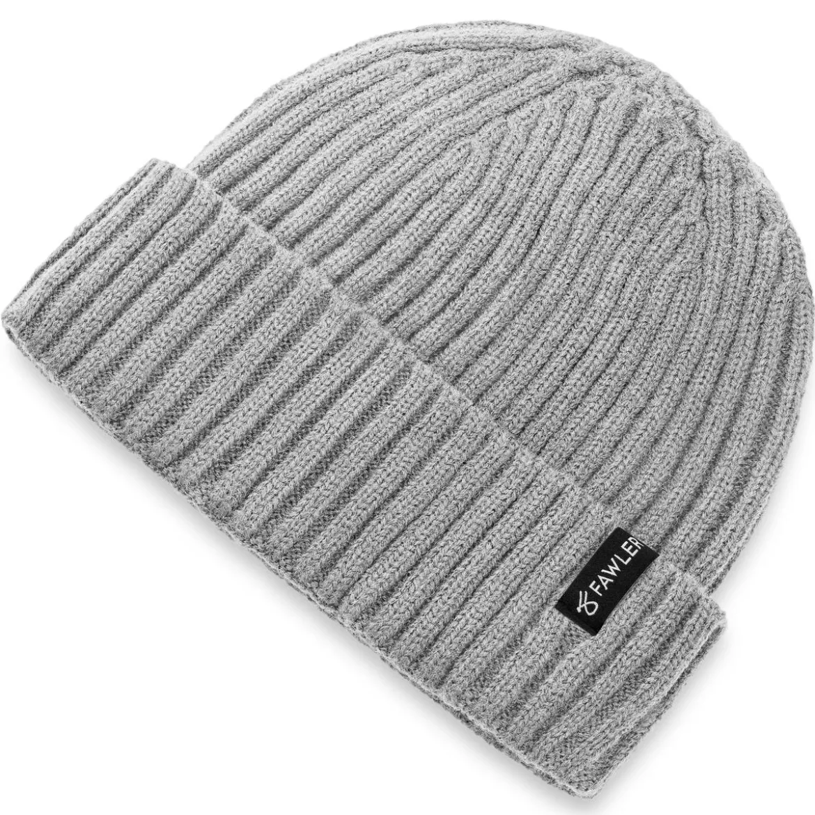 Arctic | Jasnoszara czapka beanie z mieszanki wełny i dzianiny prążkowanej