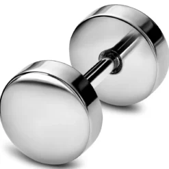 Argentia | Próba 925 | Płaski 6 mm rodowany srebrny oszukany wkręt plug