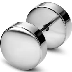 Argentia | Próba 925 | Płaski 8 mm rodowany srebrny oszukany wkręt plug