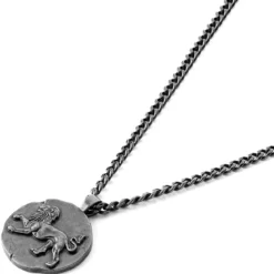 Astro | Srebrzysty naszyjnik ze znakiem zodiaku Lew
