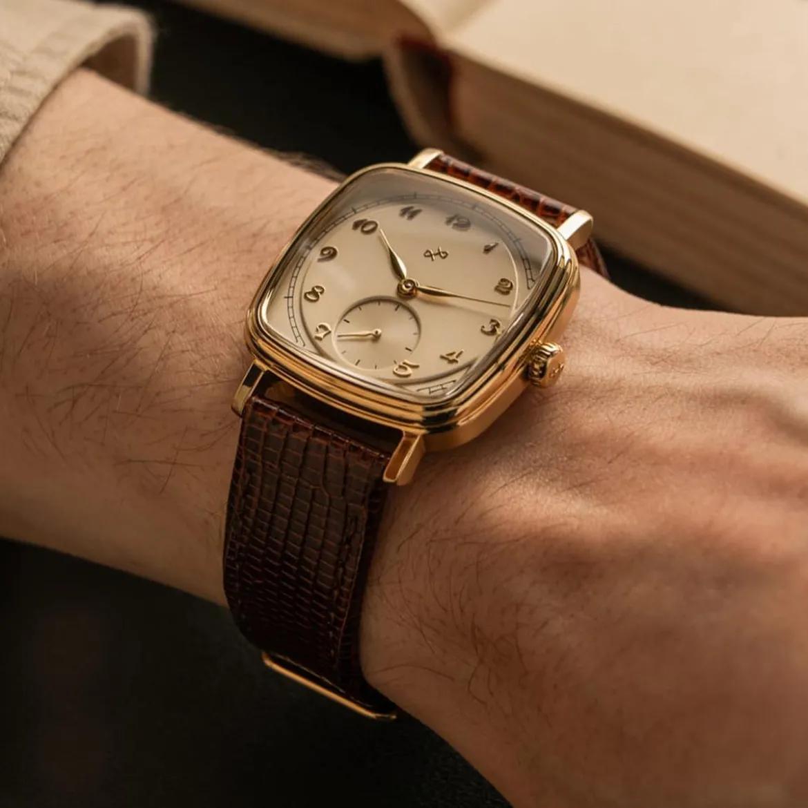 AV86 | 1954 Amalfi Mechaniczny zegarek w złotym kolorze z kremową tarczą