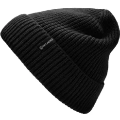 Baltic | Czarna prążkowana czapka beanie z akrylu