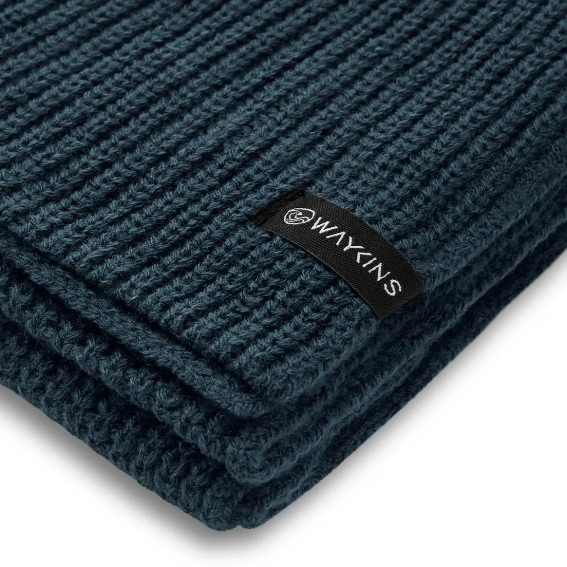 Baltic | Granatowy prążkowany szalik z akrylu