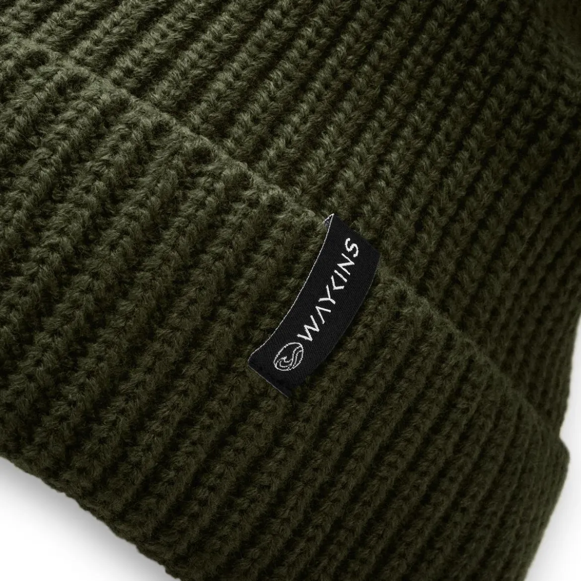 Baltic | Oliwkowa prążkowana czapka beanie z akrylu