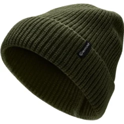 Baltic | Oliwkowa prążkowana czapka beanie z akrylu
