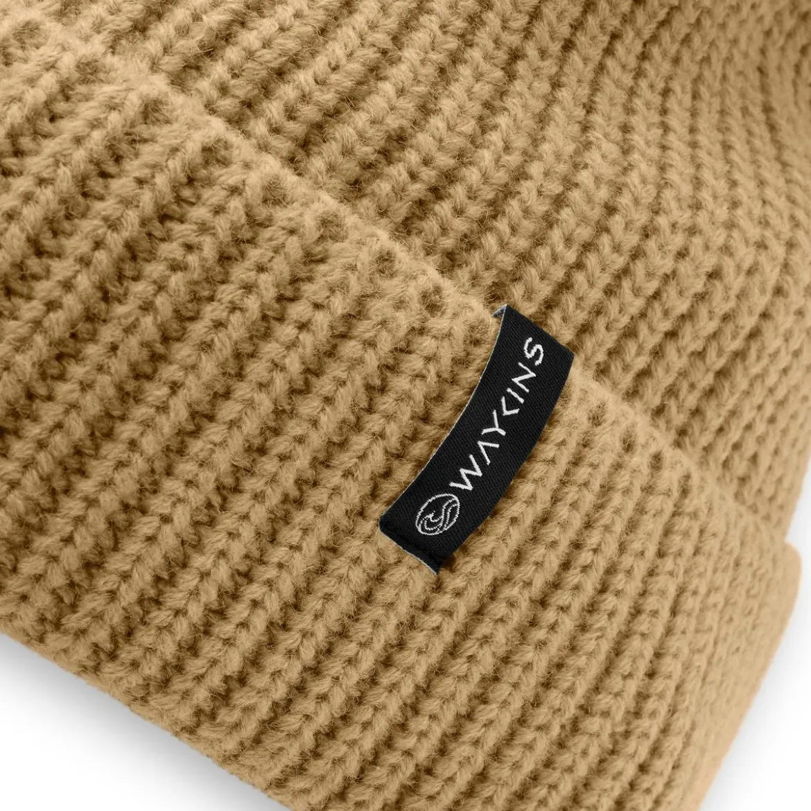 Baltic | Piaskowa prążkowana czapka beanie z akrylu