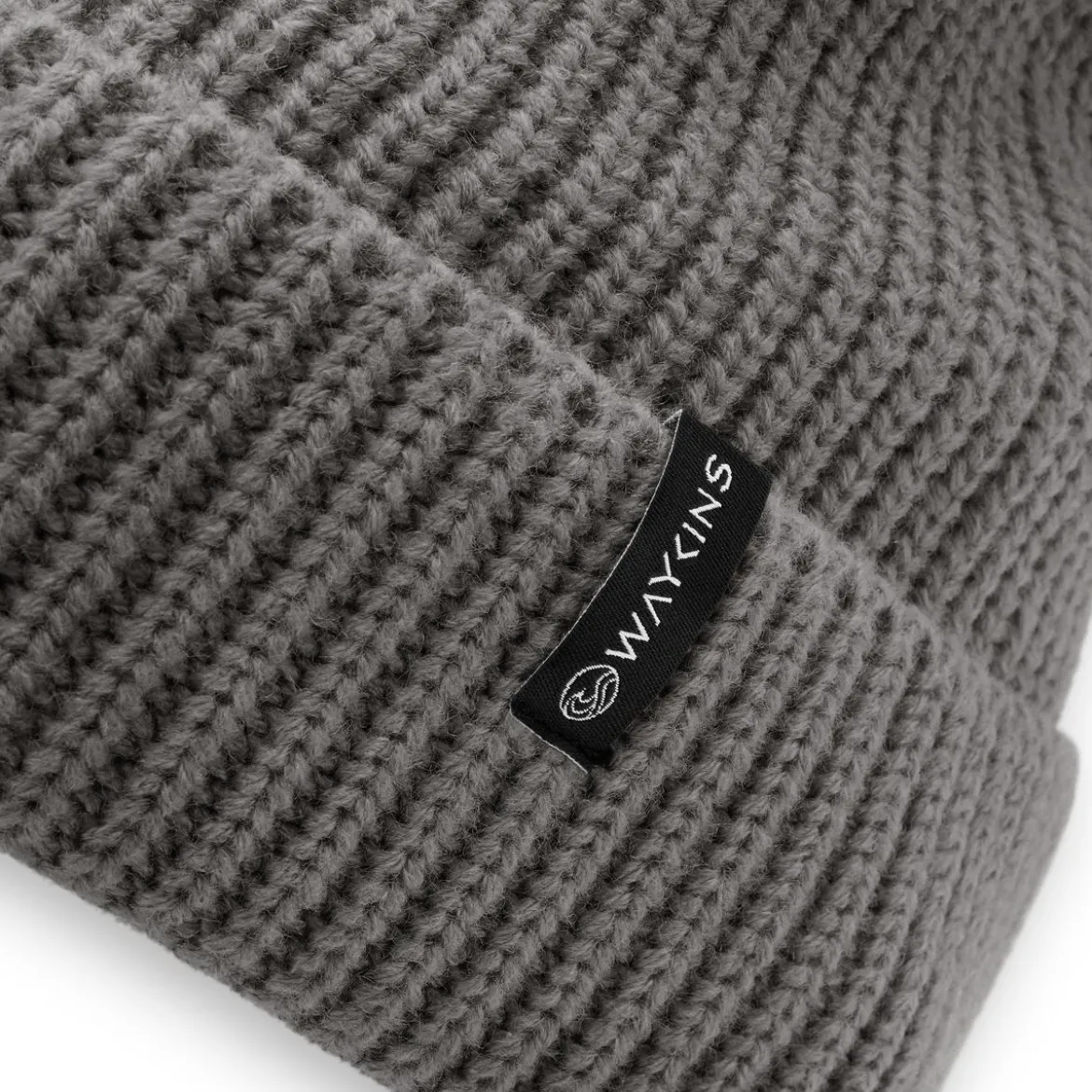 Baltic | Szara prążkowana czapka beanie z akrylu