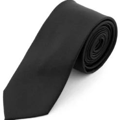 Bardzo długi czarny krawat 6 cm Basic