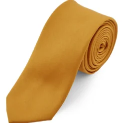 Bardzo długi krawat w kolorze jesieni 6 cm Basic