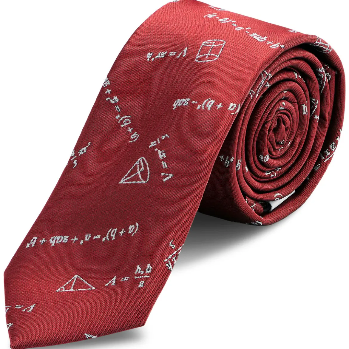 Bordowy wąski krawat w równania matematyczne