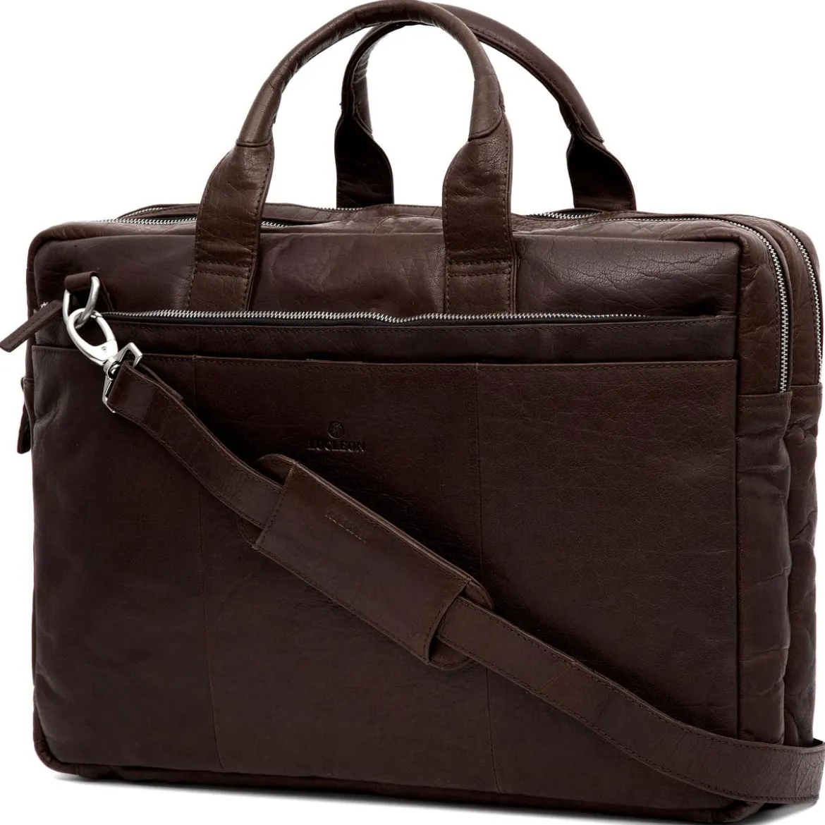 Brązowa skórzana torba na laptopa XL Montreal