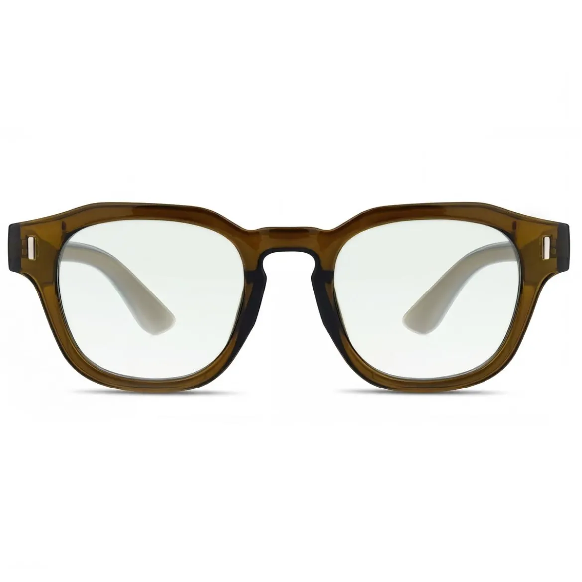 Brązowe geometryczne okulary przeciwsłoneczne gradient typu horn rimmed
