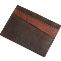 Brązowo-kasztanowe skórzane mini etui na karty RFID Montreal