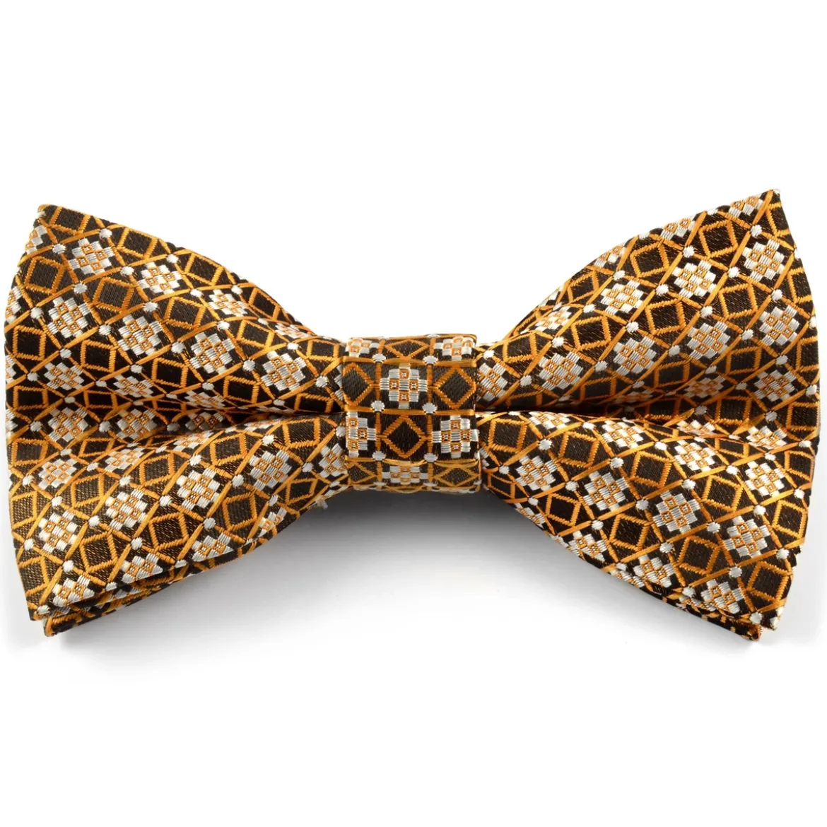 Brązowo-żółta muszka w stylu retro