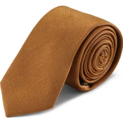 Brązowy krawat z jedwabiu diagonalnego 6 cm