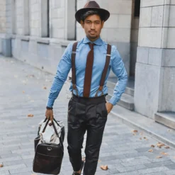 Brązowy wełniany kapelusz fedora Alessandria Fido