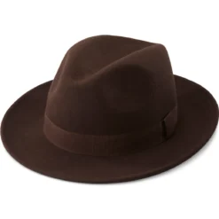 Brązowy wełniany kapelusz fedora Alessandria Fido
