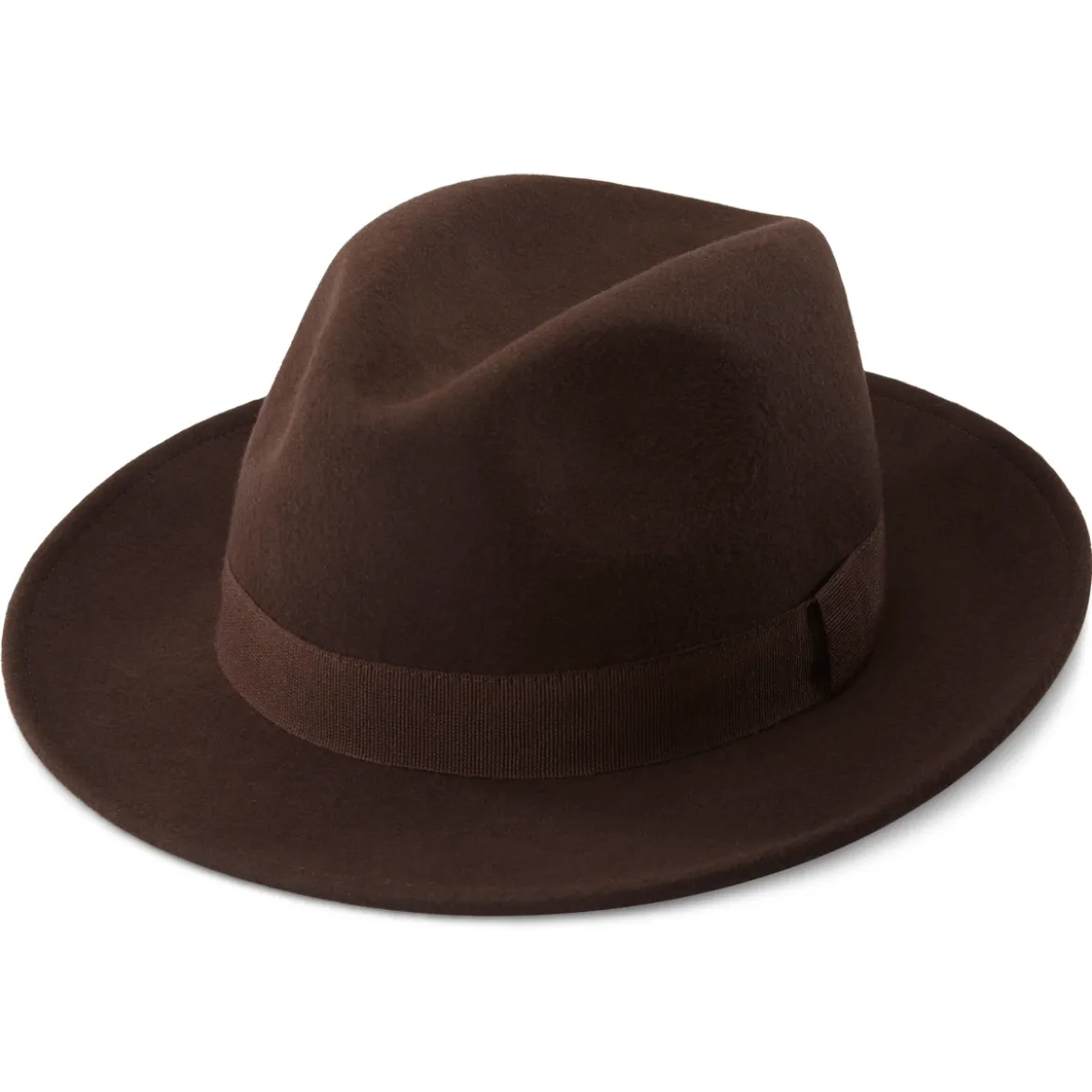 Brązowy wełniany kapelusz fedora Alessandria Fido