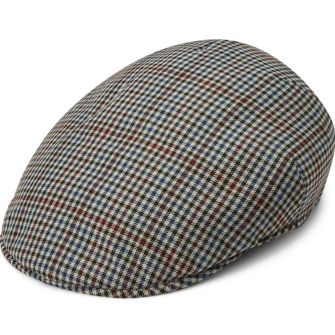 Burgundowo-ciemnogranatowy kaszkiet w kratkę Massimo Moda