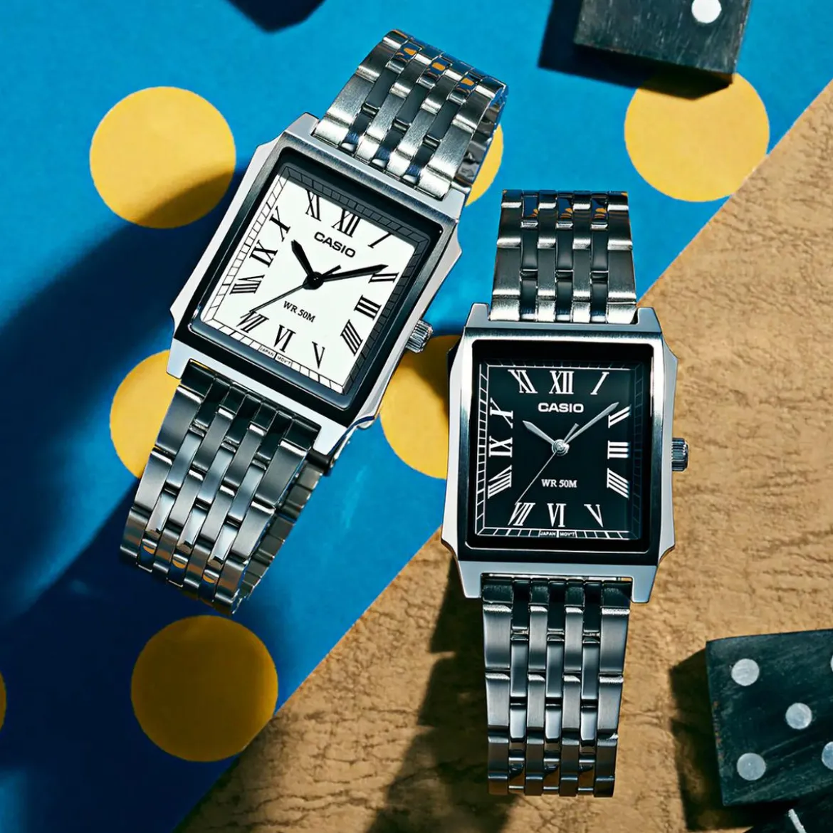 Casio Timeless MTP-B190D-1BVEF Srebrny zegarek kwarcowy ze stali nierdzewnej