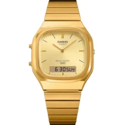 Casio Vintage AQ-240EG-9AEF Złoty zegarek analogowo-cyfrowy z kopertą z żywicy