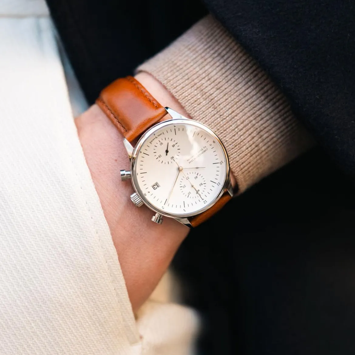 1844 Chronograph | Stal chirurgiczna i biały