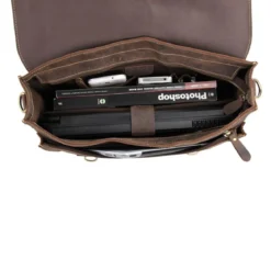 Ciemnobrązowa skórzana torba Marlano