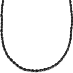 Ciemnoszary naszyjnik z łańcuszkiem linowym 6 mm Collin Amager