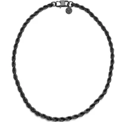 Ciemnoszary naszyjnik z łańcuszkiem linowym 6 mm Collin Amager