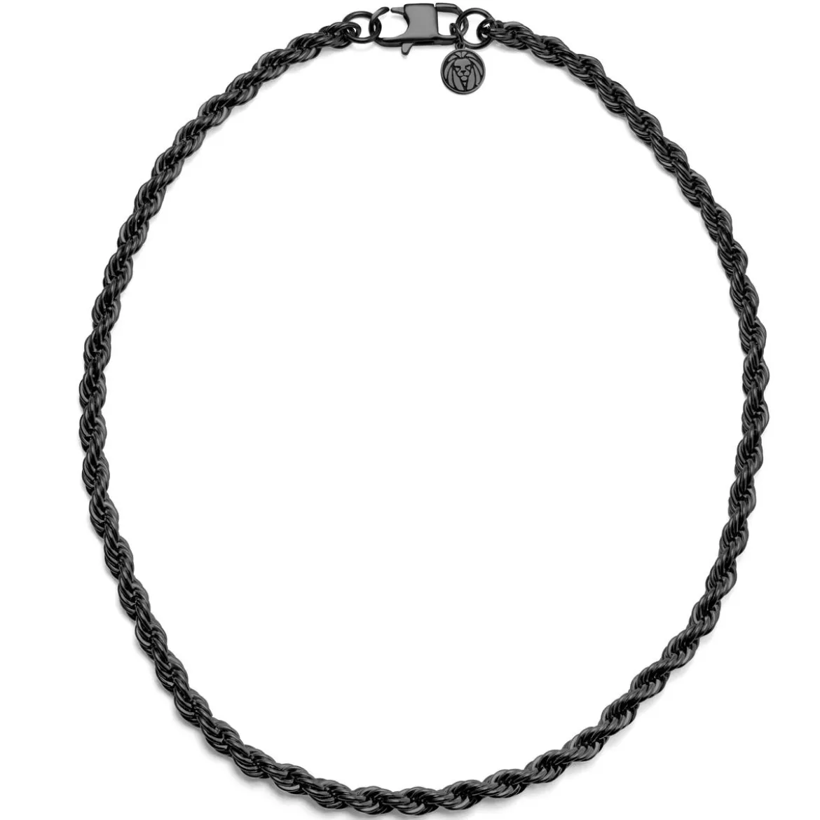 Ciemnoszary naszyjnik z łańcuszkiem linowym 6 mm Collin Amager