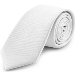8 cm biały krawat rypsowy