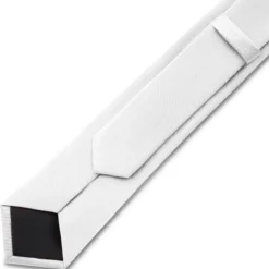 8 cm biały krawat rypsowy