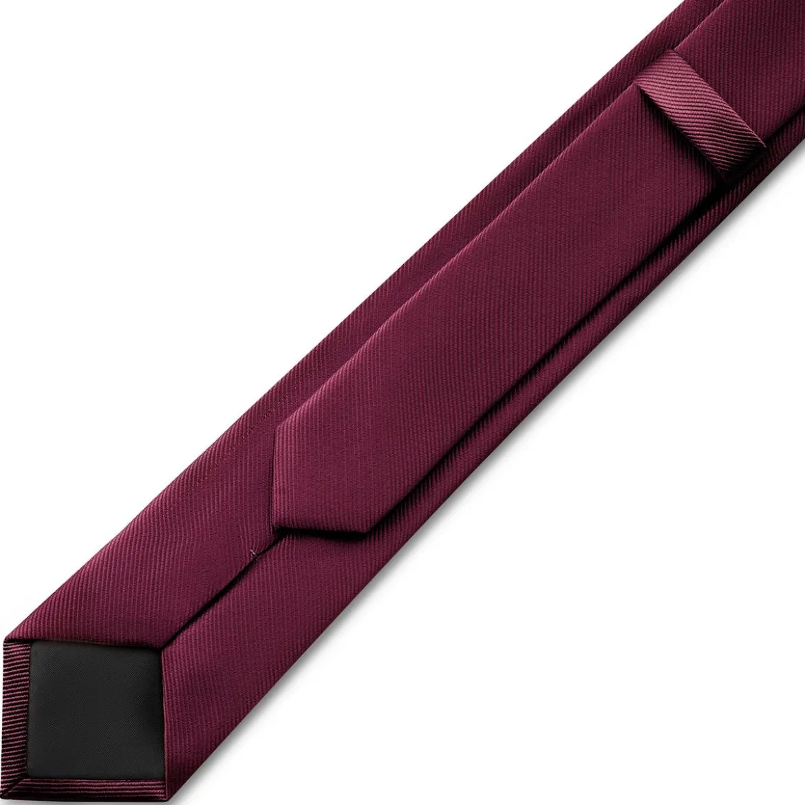 6 cm burgundowy wąski krawat rypsowy