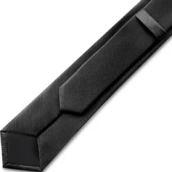 8 cm czarny krawat rypsowy