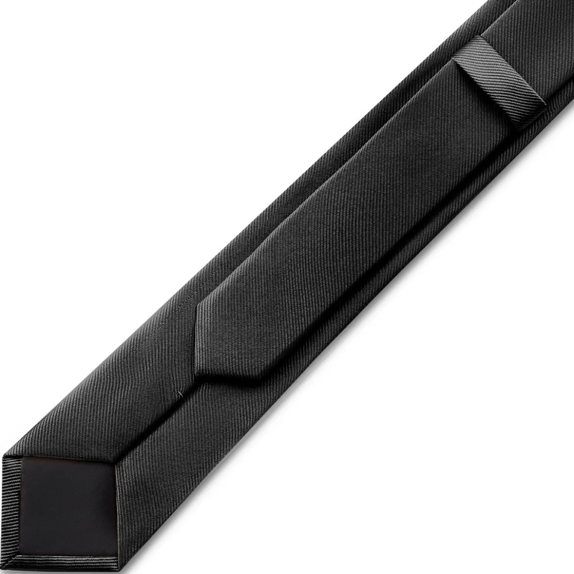 6 cm czarny wąski krawat rypsowy