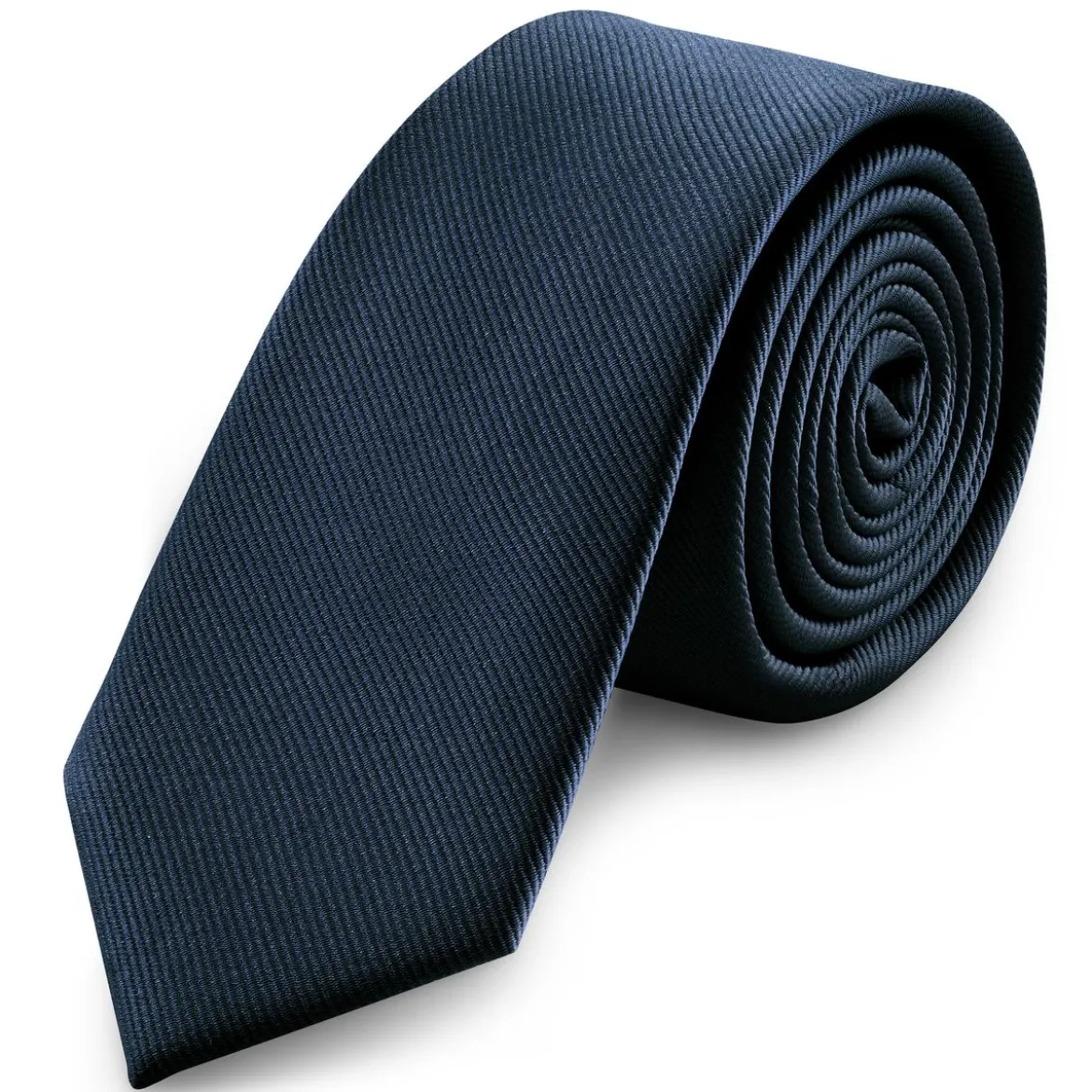 6 cm granatowy wąski krawat rypsowy