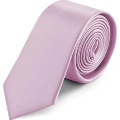 6 cm jasnofioletowy wąski krawat satynowy
