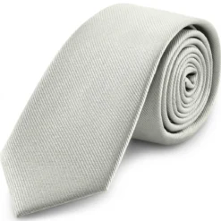 8 cm jasnoszary krawat rypsowy