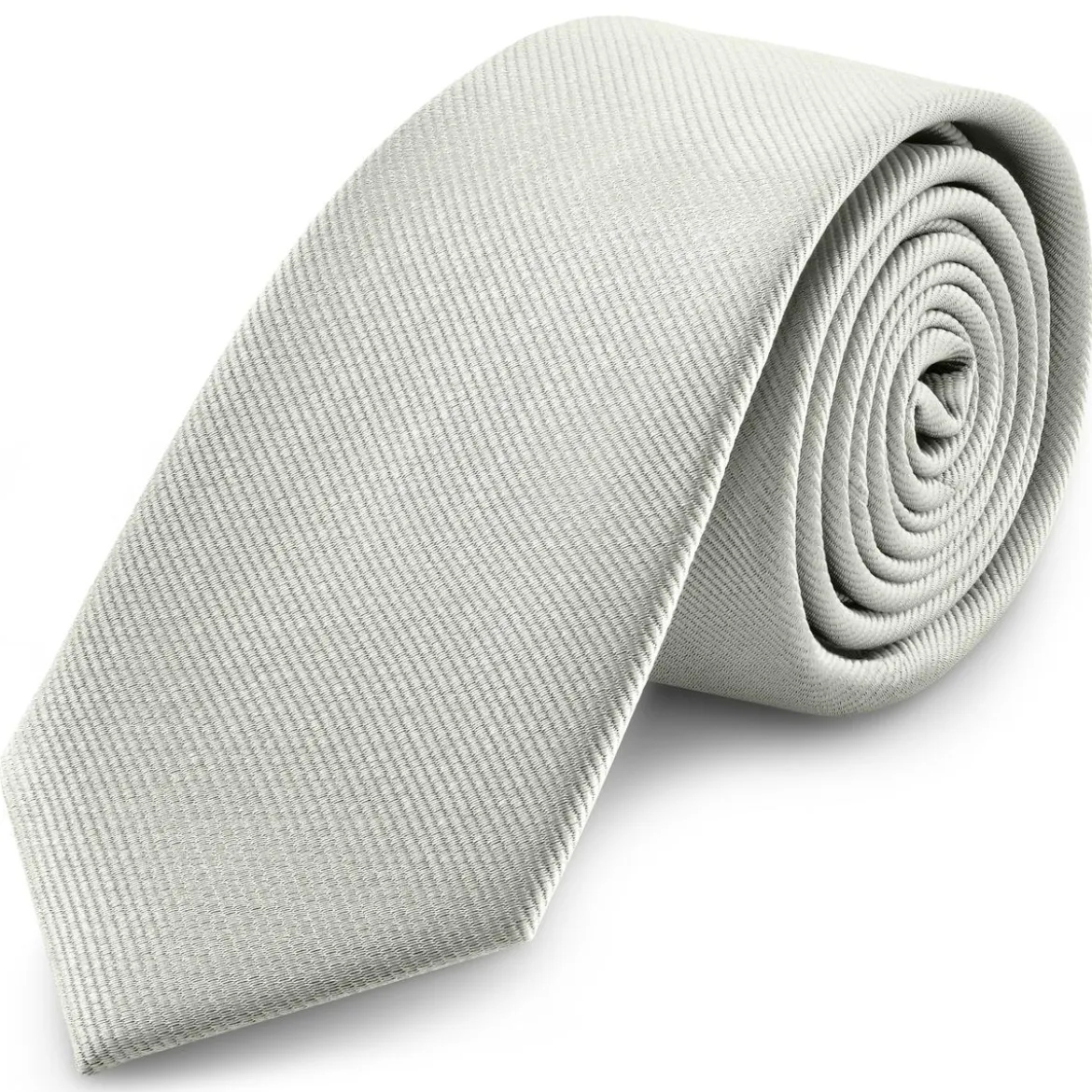 8 cm jasnoszary krawat rypsowy