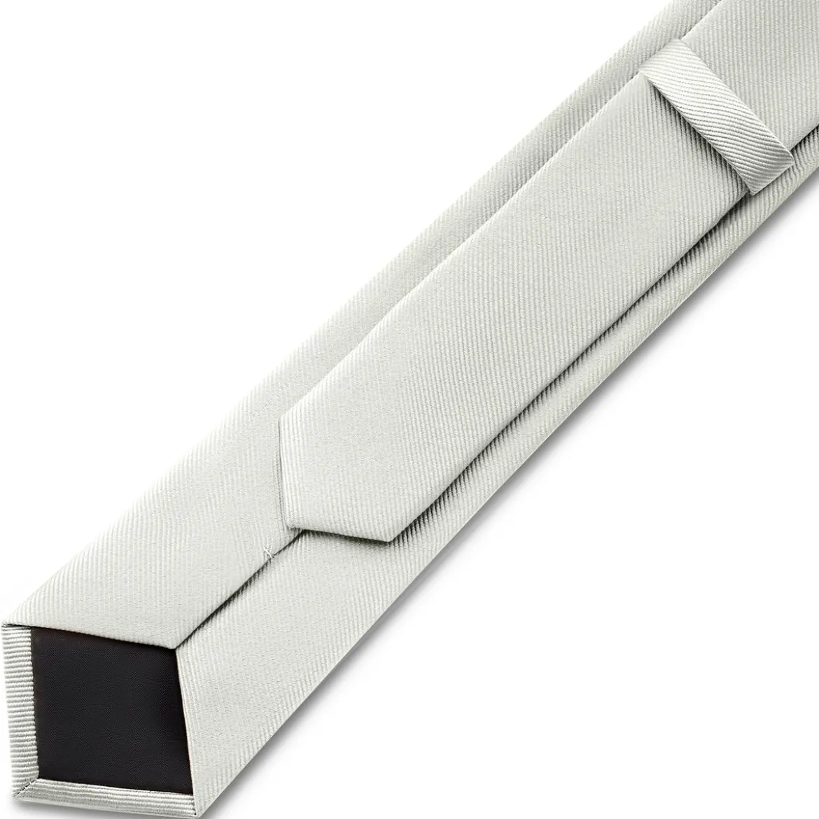 8 cm jasnoszary krawat rypsowy