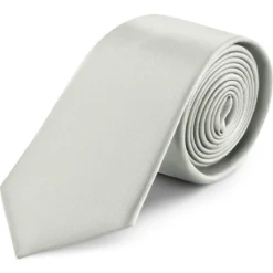 8 cm jasnoszary krawat satynowy