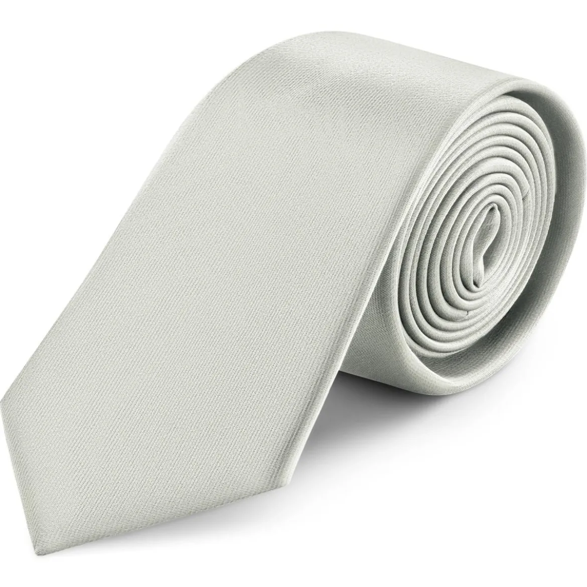 8 cm jasnoszary krawat satynowy