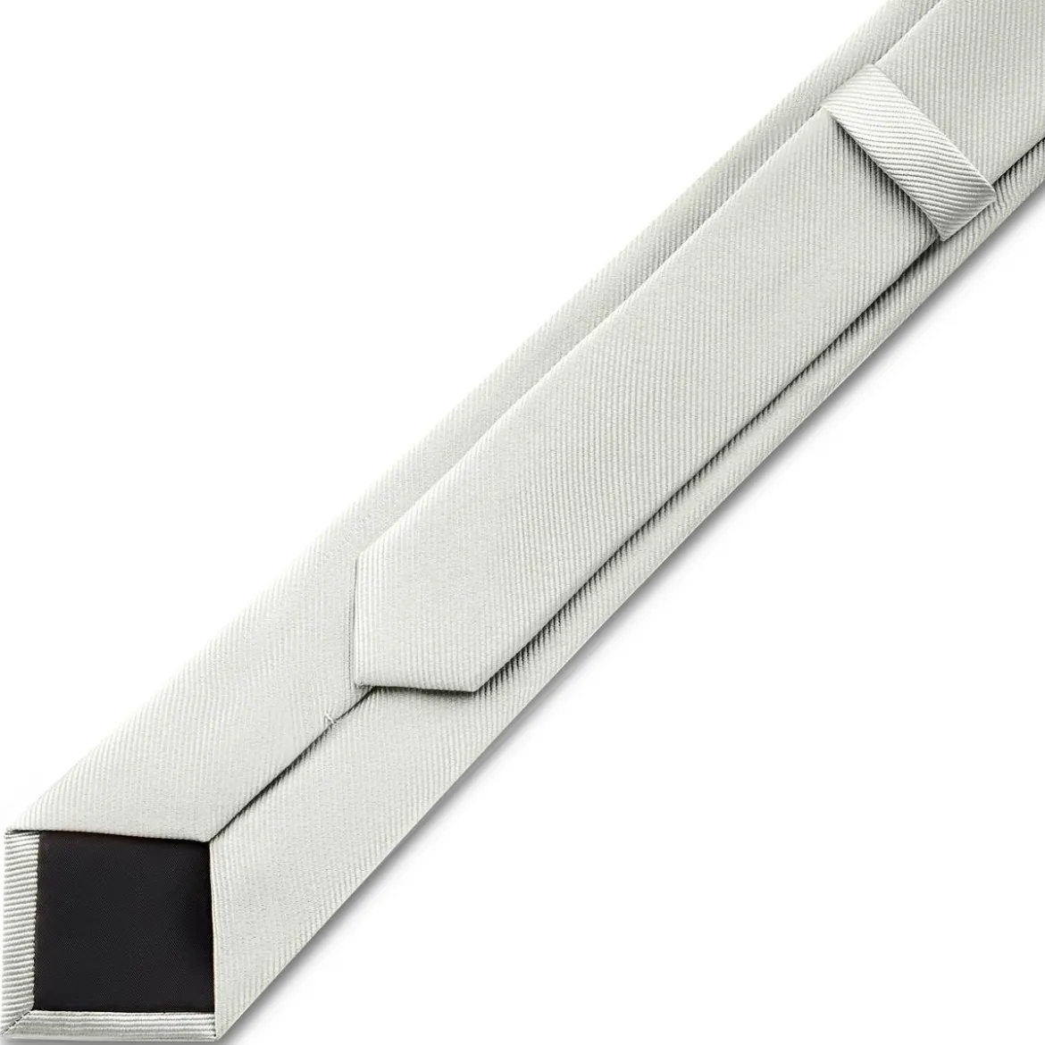 6 cm jasnoszary wąski krawat rypsowy