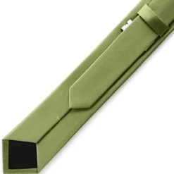 6 cm jasnozielony wąski krawat satynowy