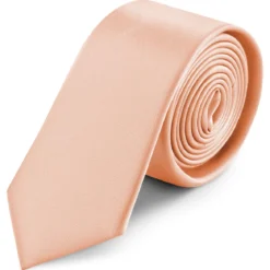6 cm różano-różowy wąski krawat satynowy