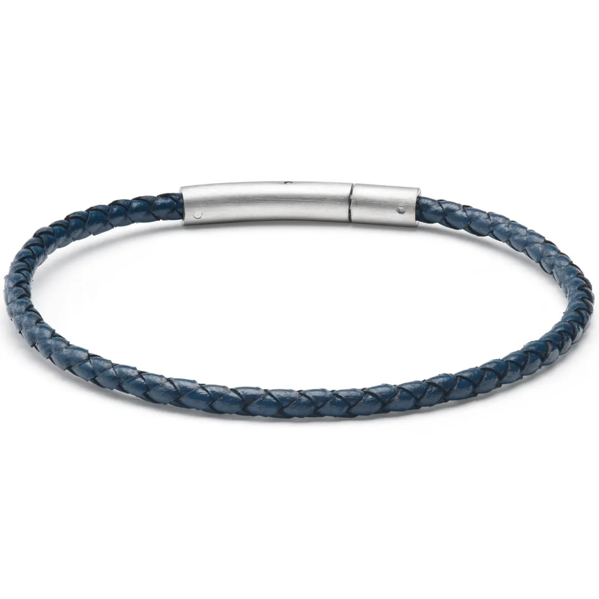 Collins | 3 mm granatowa pleciona bransoletka skórzana